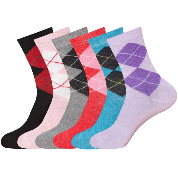 Ladies Design Socks 10745 -Colored Diamond size (4-7)
