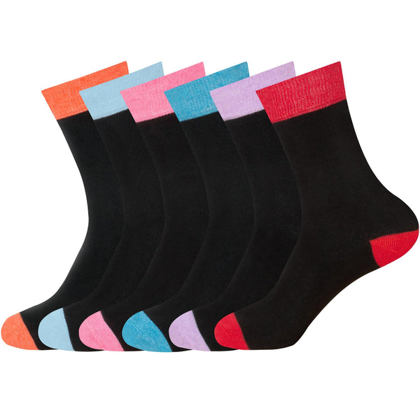 Ladies Design 10780 Socks-Colored toe  size (4-7)