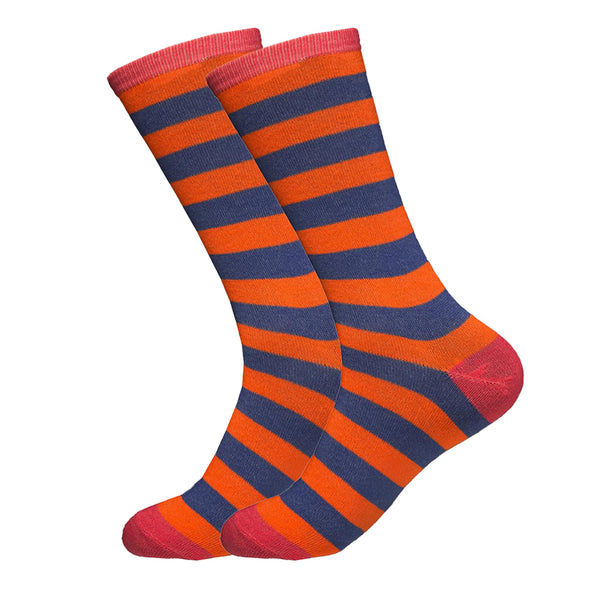 Man Casual Tri-Color Stripes Socks