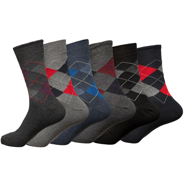 Men’s Design Socks - Diamonds (Pack of 6)