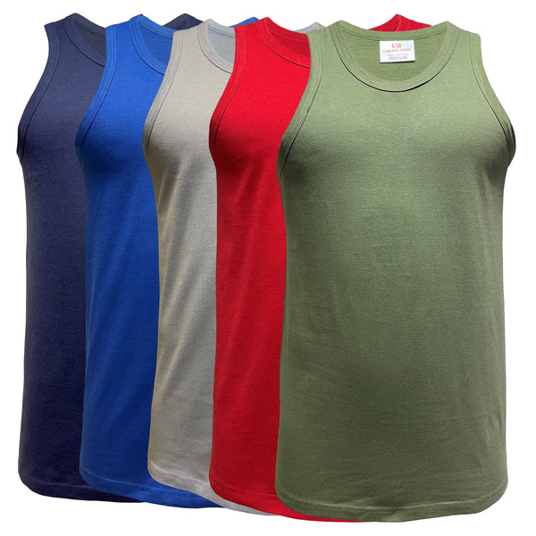 Men's Vest Top  Training Tank Top Gym Plain Cotton Single Jersey Sleeveless Underwear